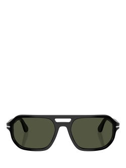 Persol PO3393S Men's Oval Sunglasses, Black/Dark Green - view 2, Black/Dark Green