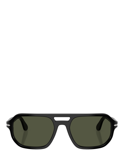 Persol PO3393S Men's Oval Sunglasses, Black/Dark Green - view 2, Black/Dark Green