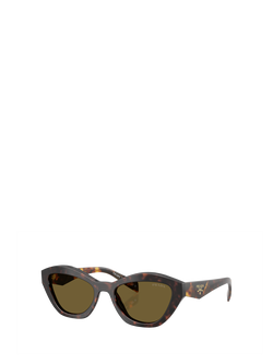 Prada PR A02S Women's Cat Eye Sunglasses, Root Tortoise/Green, Root Tortoise/Green