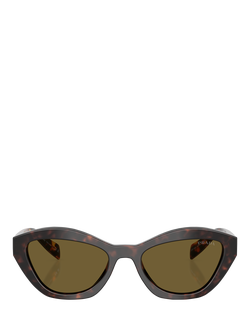 Prada PR A02S Women's Cat Eye Sunglasses, Root Tortoise/Green - view 2, Root Tortoise/Green