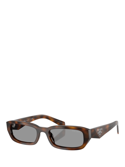 Prada PR B06S Rectangular Sunglasses, Juniper Tortoise/Grey, Juniper Tortoise/Grey