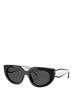 Prada PR D02S Women's Cat Eye Sunglasses, Black/Grey
