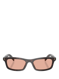 Prada PR D05S Men's Rectangular Sunglasses, Root Tortoise/Coral - view 2, Root Tortoise/Coral