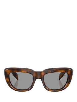 Prada PR D07S Rectangular Sunglasses, Juniper Tortoise/Grey - view 2, Juniper Tortoise/Grey