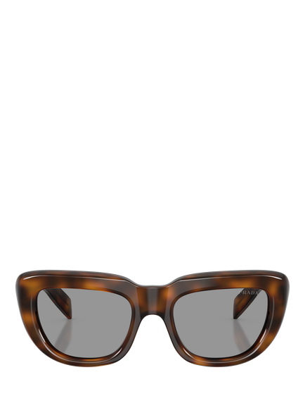 Prada PR D07S Rectangular Sunglasses, Juniper Tortoise/Grey - view 2, Juniper Tortoise/Grey