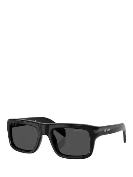 Prada PR D11S 54 Unisex Rectangular Sunglasses, Black