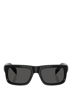 Prada PR D11S 54 Unisex Rectangular Sunglasses - view 2, Black