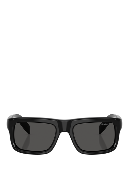 Prada PR D11S 54 Unisex Rectangular Sunglasses - view 2, Black