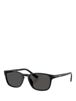 Prada PR D13SU Men's Oval Sunglasses, Black