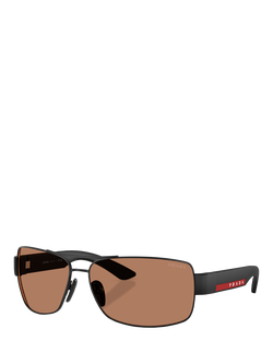 Prada PS B52S Men's Irregular Sunglasses, Matte Black/Copper, Matte Black/Copper
