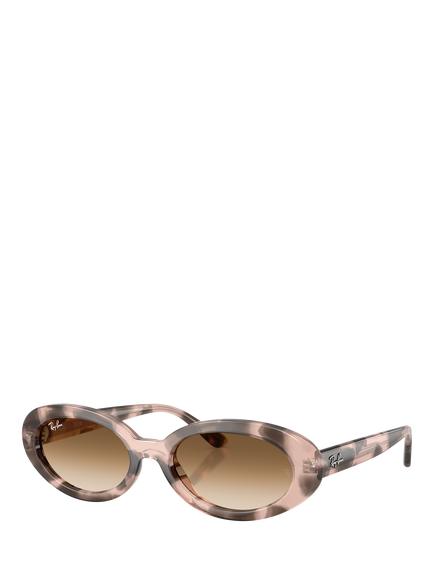 Ray-Ban RB2223 Women's Oval Sunglasses, Pink Havana, Pink Havana