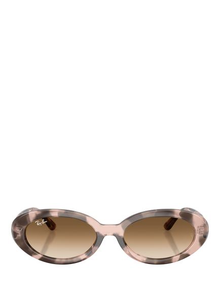 Ray-Ban RB2223 Women's Oval Sunglasses, Pink Havana - view 2, Pink Havana