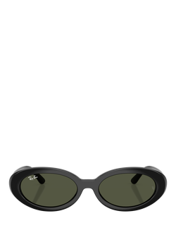 Ray-Ban RB2223 Oval Sunglasses, Black/Grey - view 2, Black/Grey