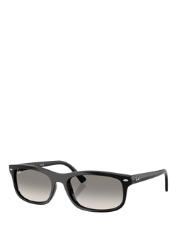Ray-Ban RB2224 Unisex Rectangular Sunglasses, Black, Black