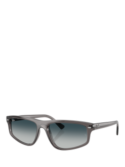 Ray-Ban RB2225 Irregular Gradient Sunglasses, Opal Light Grey/Blue, Opal Light Grey/Blue