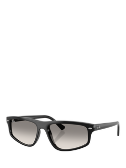 Ray-Ban RB2225 Unisex Irregular Sunglasses, Black, Black