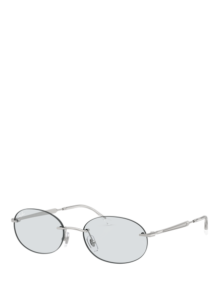 Ray-Ban RB3767 Unisex Oval Sunglasses, Silver, Silver