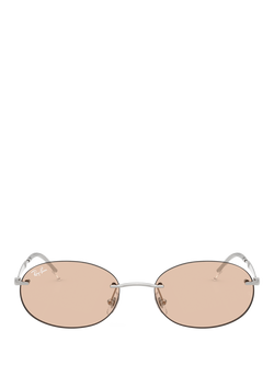 Ray-Ban RB3767 Unisex Oval Sunglasses, Silver - view 2, Silver