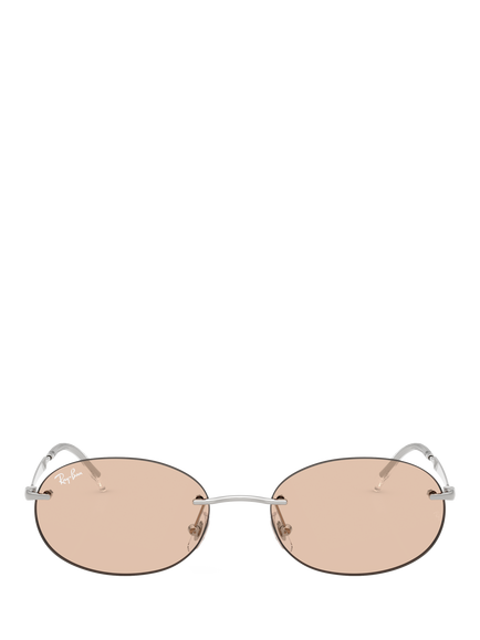 Ray-Ban RB3767 Unisex Oval Sunglasses, Silver - view 2, Silver