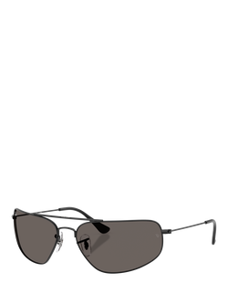 Ray-Ban RB3780 Men's Rectangular Sunglasses, Black, Black