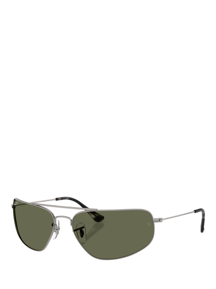 Ray-Ban RB3780 Men's Rectangular Sunglasses, Gunmetal/Green, Gunmetal/Green