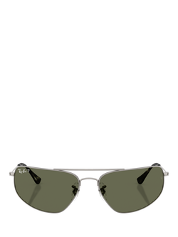 Ray-Ban RB3780 Men's Rectangular Sunglasses, Gunmetal/Green - view 2, Gunmetal/Green