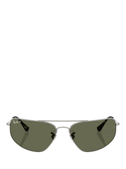 Ray-Ban RB3780 Men's Rectangular Sunglasses, Gunmetal/Green - view 2, Gunmetal/Green