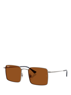 Ray-Ban RB3782 Men's Idan Square Sunglasses, Gunmetal/Brown, Gunmetal/Brown