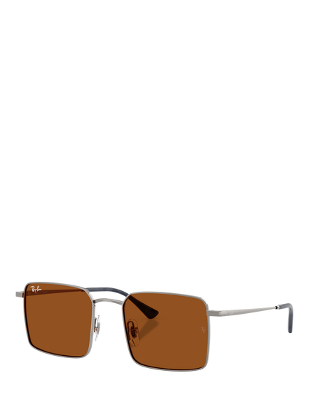 Ray-Ban RB3782 Men's Idan Square Sunglasses, Gunmetal/Brown, Gunmetal/Brown