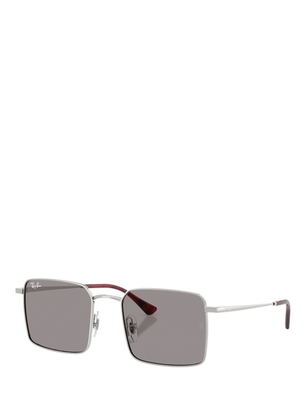 Ray-Ban RB3782 Men's Idan Square Sunglasses, Silver/Grey, Silver/Grey