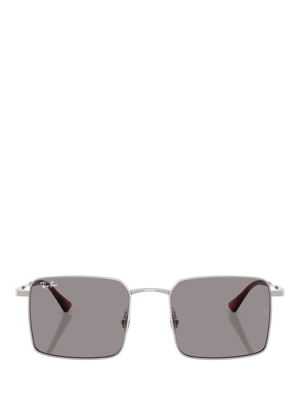 Ray-Ban RB3782 Men's Idan Square Sunglasses, Silver/Grey - view 2, Silver/Grey