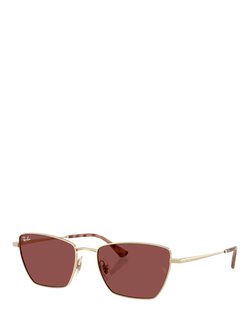 Ray-Ban RB3783 Women's Drea Irregular Sunglasses, Pale Gold/Red, Pale Gold/Red