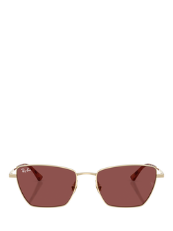Ray-Ban RB3783 Women's Drea Irregular Sunglasses, Pale Gold/Red - view 2, Pale Gold/Red