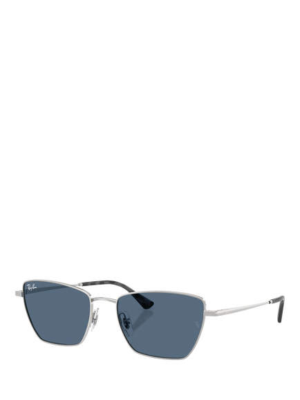 Ray-Ban RB3783 Women's Irregular Cat Eye Sunglasses, Silver/Blue, Silver/Blue
