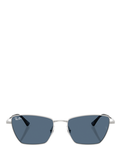 Ray-Ban RB3783 Women's Irregular Cat Eye Sunglasses, Silver/Blue - view 2, Silver/Blue