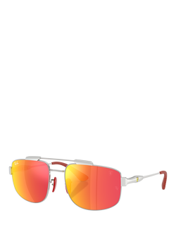 Ray-Ban RB3789M Square Sunglasses, Silver, Silver