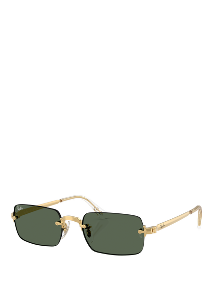 Ray-Ban RB3928 Square Sunglasses, Arista Gold/Green, Arista Gold/Green