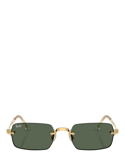 Ray-Ban RB3928 Square Sunglasses, Arista Gold/Green - view 2, Arista Gold/Green