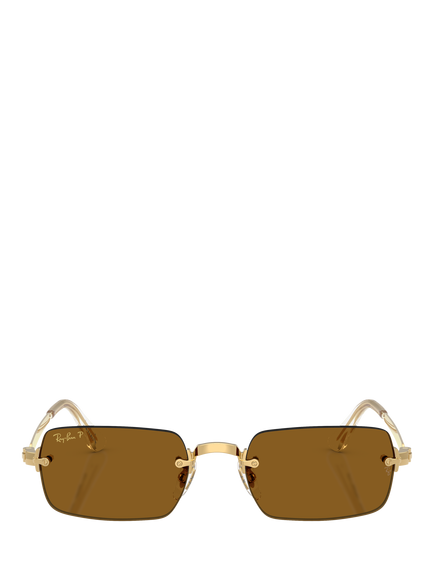 Ray-Ban RB3928 Men's A$AP Rocky Rectangular Sunglasses, Arista Gold/Brown - view 2, Arista Gold/Brown