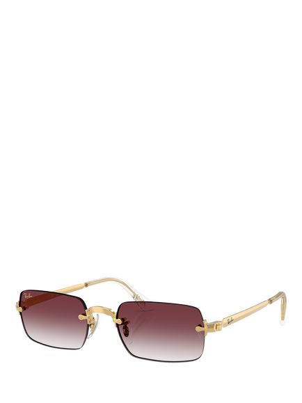 Ray-Ban RB3928 Men's A$AP Rocky Rectangular Sunglasses, Arista Gold/Purple Gradient, Arista Gold/Purple Gradient