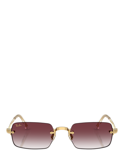 Ray-Ban RB3928 Men's A$AP Rocky Rectangular Sunglasses, Arista Gold/Purple Gradient - view 2, Arista Gold/Purple Gradient
