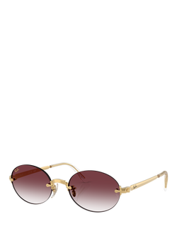 Ray-Ban RB3929 Oval Sunglasses, Arista Gold/Pink, Arista Gold/Pink