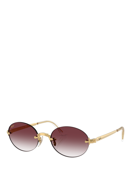 Ray-Ban RB3929 Oval Sunglasses, Arista Gold/Pink, Arista Gold/Pink