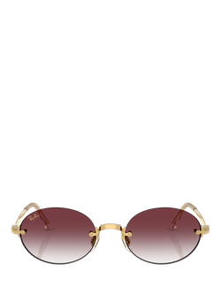 Ray-Ban RB3929 Oval Sunglasses, Arista Gold/Pink - view 2, Arista Gold/Pink