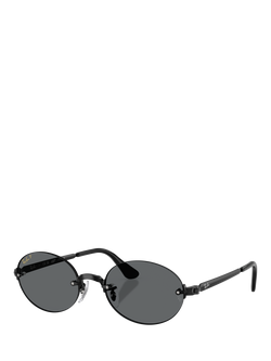 Ray-Ban RB3929 Men's A$AP Rocky Polarised Oval Sunglasses, Black, Black