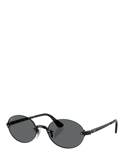 Ray-Ban RB3929 Men's A$AP Rocky Polarised Oval Sunglasses, Black, Black