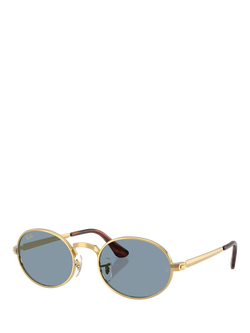 Ray-Ban RB3931 Men's Oval Sunglasses, Arista Gold/Blue, Arista Gold/Blue