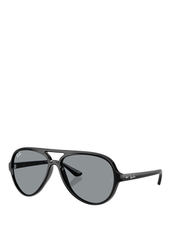 Ray-Ban RB4125 Unisex Cats 5000 Aviator Sunglasses, Black/Grey, Black/Grey