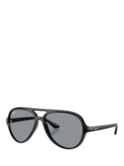 Ray-Ban RB4125 Unisex Cats 5000 Aviator Sunglasses, Black/Grey, Black/Grey