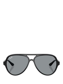 Ray-Ban RB4125 Unisex Cats 5000 Aviator Sunglasses, Black/Grey - view 2, Black/Grey